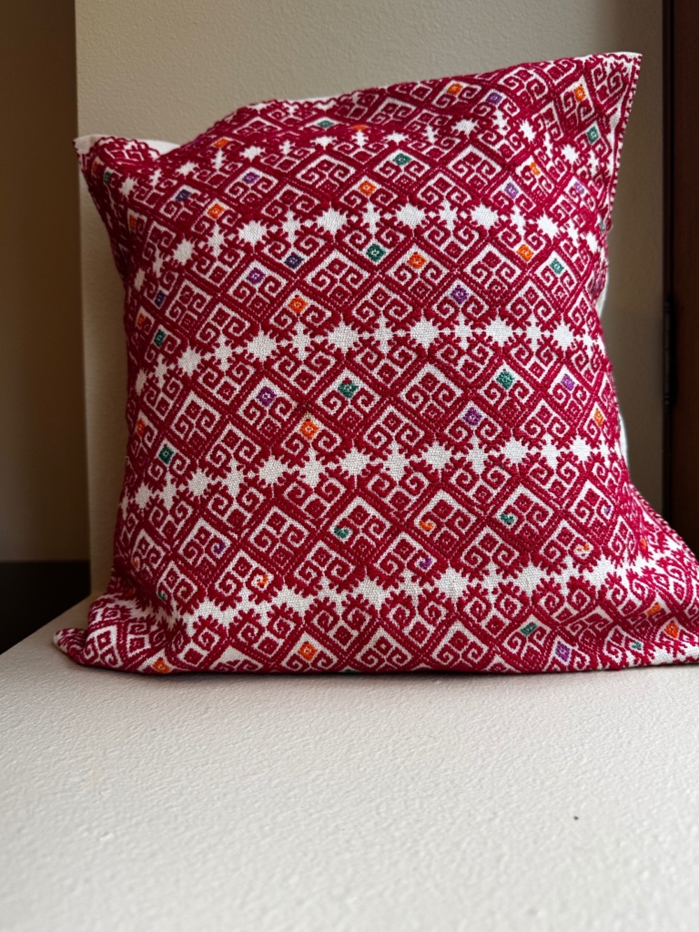 Hand-loomed pillow covers from Mexico: RED